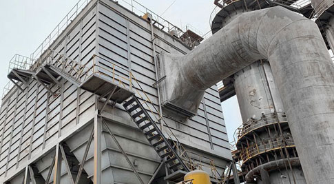 Realocação do coletor de pó do forno de cal no local do projeto Tangshan Donghua